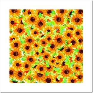 Sunflower Pattern Posters and Art